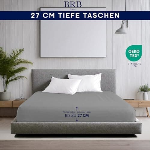 Spannbettlaken 90×200 cm – 100% Baumwolle (Oeko‑TEX) – für dicke Matratzen bis 27 cm