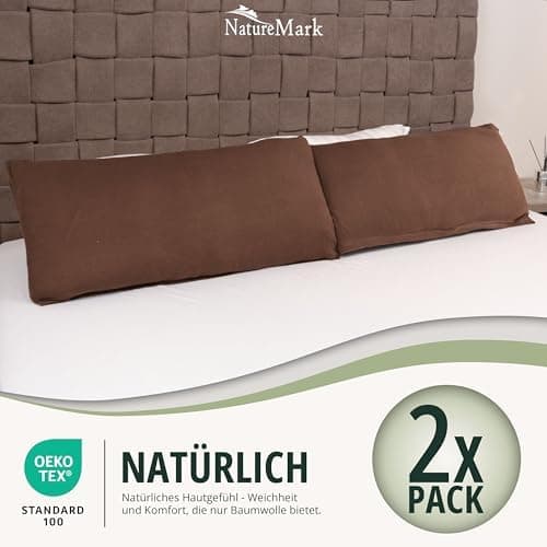 NatureMark Jersey Kissenbezüge – weich & atmungsaktiv, hautfreundlich – 40x40 cm, Anthrazit