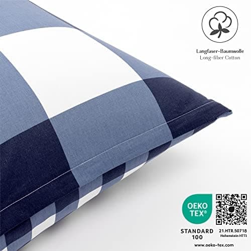 2er-Set Kissenbezüge 40 x 80 cm – Renforcé, 100% Baumwolle, superweich mit Reißverschluss, Babyrosa