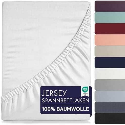 Spannbettlaken 90×200 cm – 100% Baumwolle (Oeko‑TEX) – für dicke Matratzen bis 27 cm