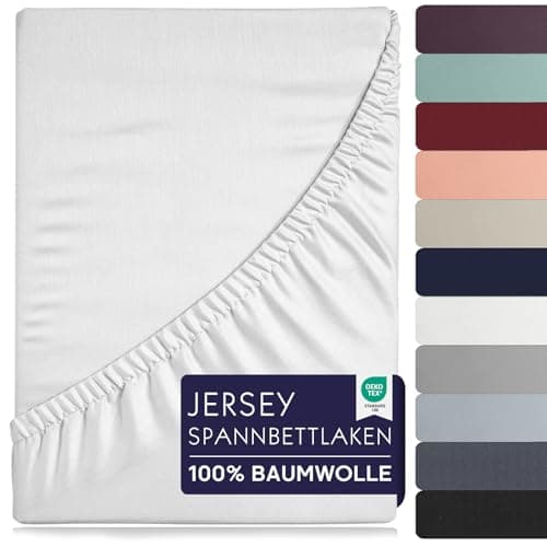 Spannbettlaken 90×200 cm – 100% Baumwolle (Oeko‑TEX) – für dicke Matratzen bis 27 cm