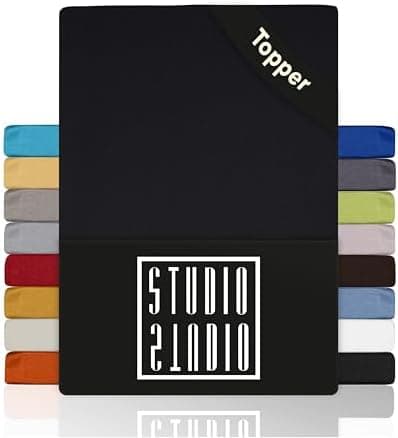 STUDIO Basic Spannbettlaken 200×220 cm – Jersey aus 100% gekämmter Baumwolle, elastisch & bügelfrei, passend für Matratz