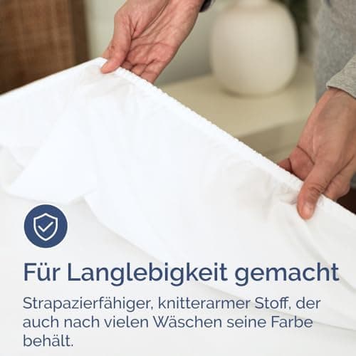 Spannbettlaken 180x200 cm – Extra tiefes Spannbetttuch bis 40 cm (16") – Weiche gebürstete Mikrofaser, knitterfrei & sch