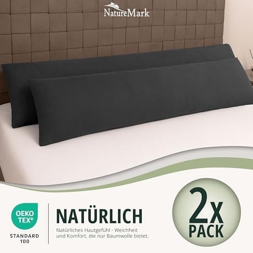 NatureMark Jersey Kissenbezüge – weich & atmungsaktiv, hautfreundlich – 40x40 cm, Anthrazit