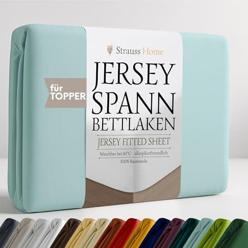 Jersey-Spannbettlaken / Spannbetttuch – 100% Baumwolle, 180x200–200x200 cm