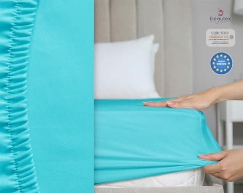 BEAUTEX Spannbetttuch aus Baumwolle – Premium Jersey 160 g/m², OEKO‑TEX STANDARD 100