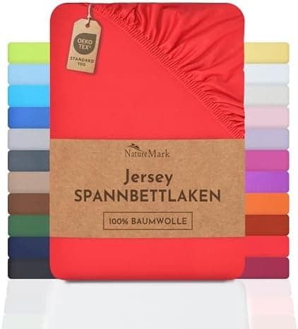 NatureMark Jersey-Spannbettlaken – 100% Baumwolle, 120 x 200 cm (Schoko Braun)