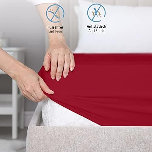 Komfortec Spannbettlaken 90x200 cm Jersey-Baumwolle – OEKO-TEX® Standard 100, Rundumgummizug für perfekte Passform, Weiß