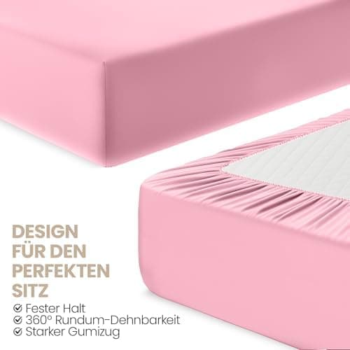 Utopia Bedding 2er-Set Spannbettlaken 140 x 200 cm – OEKO-TEX MADE IN GREEN zertifiziert – 35 cm Tiefe Tasche