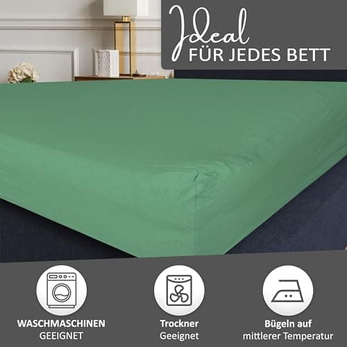 Leonado Vicent Spannbettlaken – 100% Baumwolle Jersey, Größen 180×200 & 200×200 cm, Grau