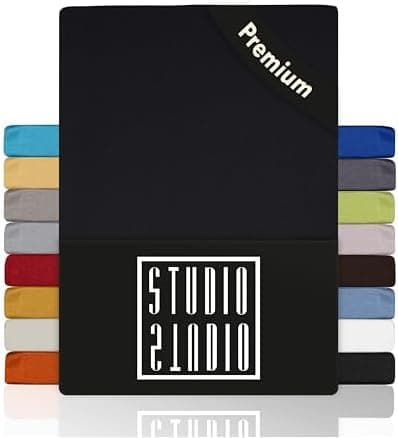 STUDIO Spannbettlaken Jersey – 97 % Baumwolle / 3 % Elastan – 120×200 / 120×220 / 130×200 / 130×220 cm, passend für Matr