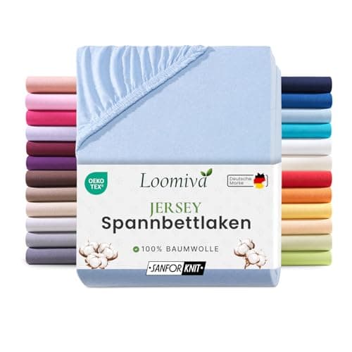 Jersey-Spannbettlaken 100% Baumwolle – 90–100×200 cm, für Matratzen bis 25 cm (Steghöhe bis 23 cm), Beige