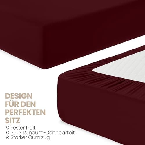 Utopia Bedding 2er-Set Spannbettlaken 140 x 200 cm – OEKO-TEX MADE IN GREEN zertifiziert – 35 cm Tiefe Tasche