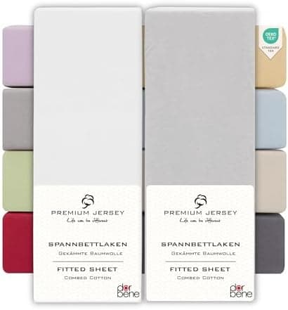 Spannbettlaken 90x200 – Jersey 100% gekämmte Baumwolle, passend für Matratzen bis 30 cm