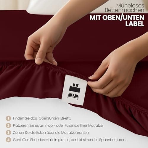 Utopia Bedding 2er-Set Spannbettlaken 140 x 200 cm – OEKO-TEX MADE IN GREEN zertifiziert – 35 cm Tiefe Tasche