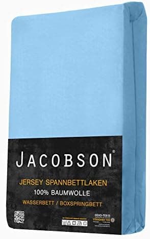 Jacobson Spannbettlaken für Wasserbett & Boxspringbett – 180 × 200 bis 200 × 220 cm