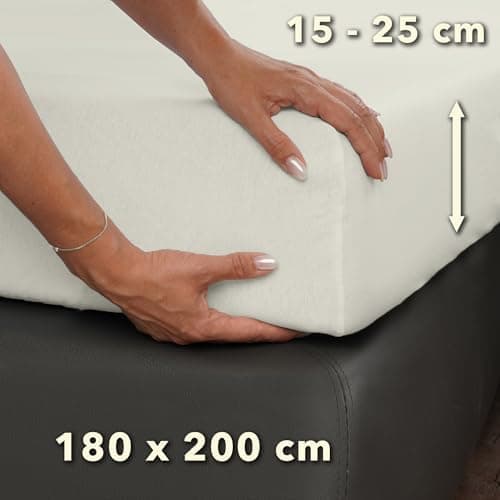 STUDIO Basic Spannbettlaken 200×220 cm – Jersey aus 100% gekämmter Baumwolle, elastisch & bügelfrei, passend für Matratz