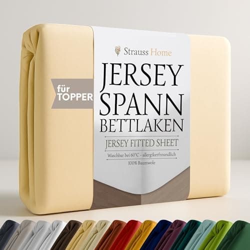 Jersey-Spannbettlaken / Spannbetttuch – 100% Baumwolle, 180x200–200x200 cm