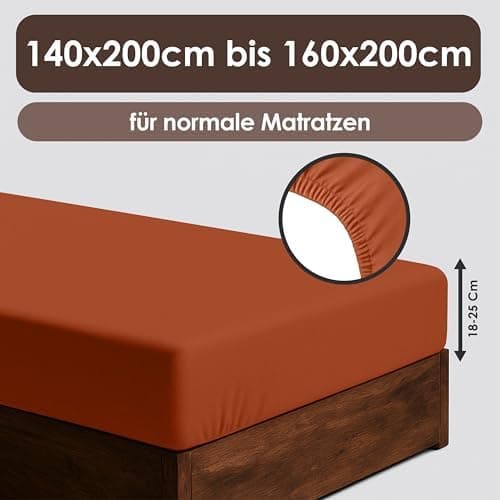 Jersey-Spannbettlaken / Spannbetttuch – 100% Baumwolle, 180x200–200x200 cm