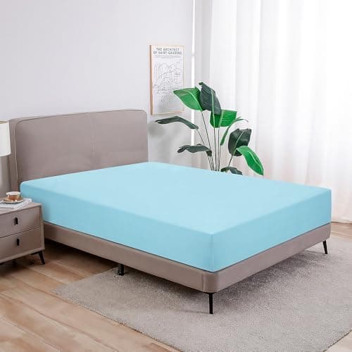 Jersey-Spannbettlaken 100% Baumwolle – 100% gekämmte Baumwolle, 90 x 200 cm (Steghöhe 27 cm)