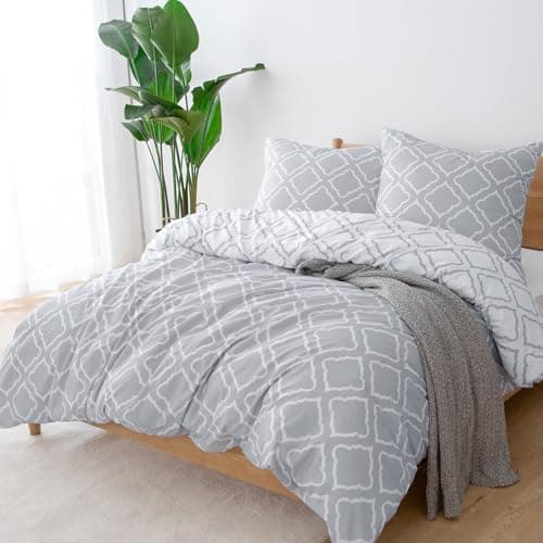 BEDSURE Bettwäsche-Set 135x200 (4-teilig) – Wendebettwäsche OEKO-TEX STANDARD 100 mit Reißverschluss, 2×80x80 Kissenbezü