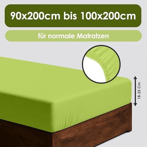 Jersey-Spannbettlaken / Spannbetttuch – 100% Baumwolle, 180x200–200x200 cm