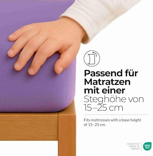 etérea Jersey-Spannbettlaken 80x200 cm Weiß – 100% Baumwolle, OEKO-TEX MADE IN GREEN & STANDARD 100