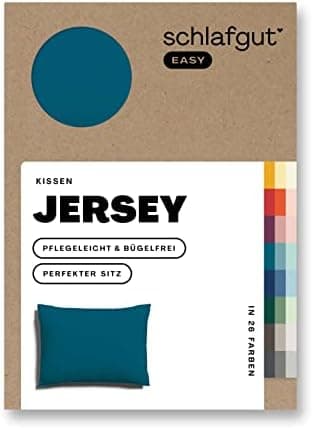 Schlafgut Easy Jersey Kissenbezug 40 x 40 cm – 100% Baumwolle, superweich & atmungsaktiv, Green Mid