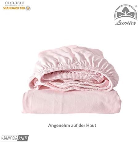 leevitex® Spannbettlaken 180x200–200x200 cm | 100% Jersey-Baumwolle | für Matratzen bis 25 cm