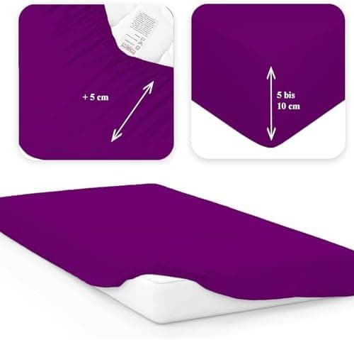 120x200 cm Jersey-Spannbettlaken – 100% Baumwolle, Weiß