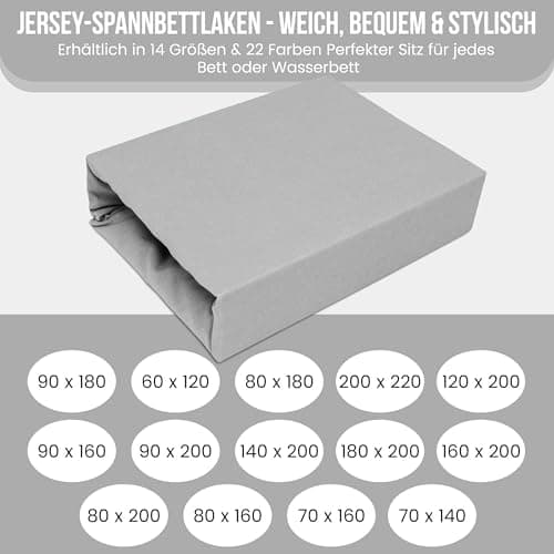 Elastisches Jersey-Spannbettlaken 90x180 cm – 100% Baumwolle, kuschelig warm