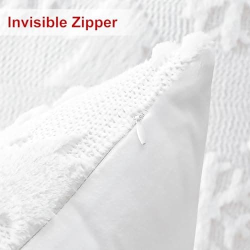 Artscope 2er-Set Kissenbezüge (40x40 cm) – weicher Kurzplüsch Wollsamt, Schneeflocke Creme Beige
