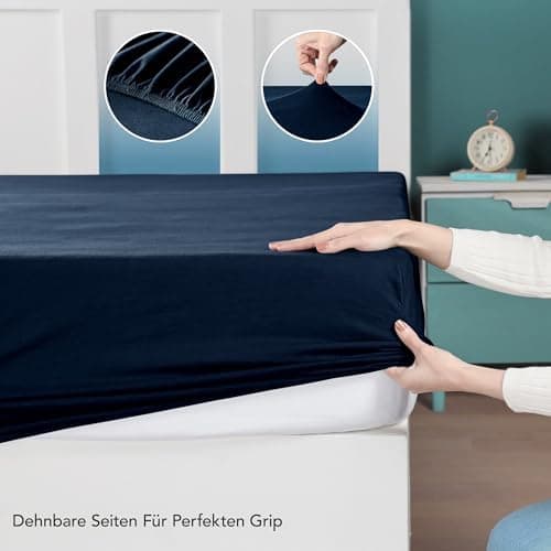 Utopia Bedding Jersey-Spannbettlaken 120 x 200 cm (25 cm) – Anthrazit, Baumwollmischung
