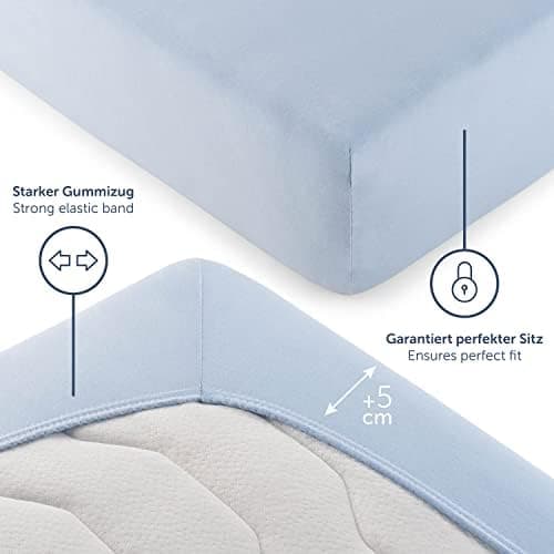 Blumtal® Premium Spannbettlaken 120x200 cm – 100% Baumwolle, OEKO‑TEX® STANDARD 100 – für Matratzen bis 25 cm