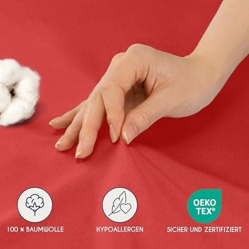 Dreamzie Topper-Spannbettlaken 180×200–200×200 cm – Jersey-Baumwolle 150 g/m², OEKO‑TEX STANDARD 100, extra niedrige Sei
