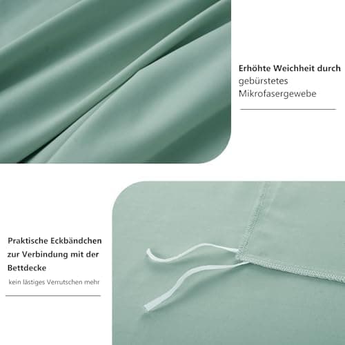 RUIKASI Bettwäsche-Set 4-teilig 135x200 Mikrofaser, 2x Bettbezug 135x200 + 2x Kissenbezug 80x80 cm, OEKO‑TEX, weich & bü