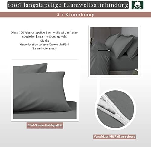 Pizuna Kissenbezüge 2er-Pack 40 x 80 cm Dunkelblau – 100% Langstapel-Baumwolle, 400 Fadenzahl