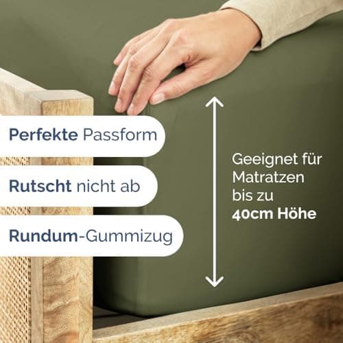 Spannbettlaken 180x200 cm – Extra tiefes Spannbetttuch bis 40 cm (16") – Weiche gebürstete Mikrofaser, knitterfrei & sch