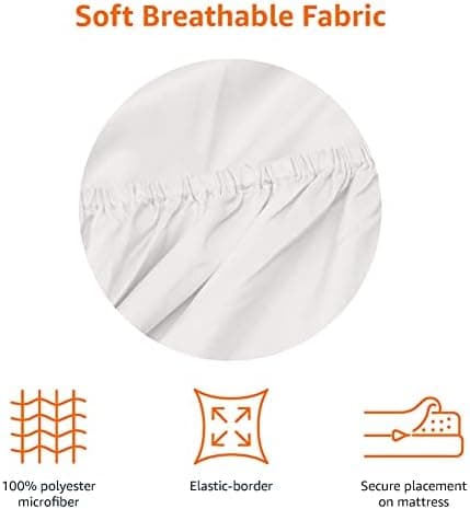 Amazon Basics Spannbettlaken – Mikrofaser Spannbetttuch 150 x 200 x 30 cm (für Matratzen bis 30 cm)