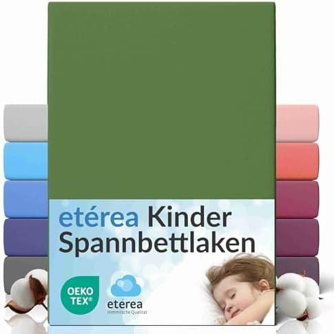 etérea Jersey-Spannbettlaken 80x200 cm Weiß – 100% Baumwolle, OEKO-TEX MADE IN GREEN & STANDARD 100