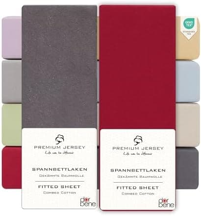 Spannbettlaken 90x200 – Jersey 100% gekämmte Baumwolle, passend für Matratzen bis 30 cm