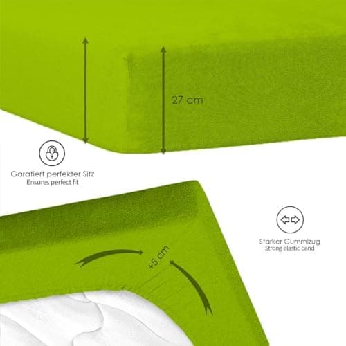 120x200 cm Jersey-Spannbettlaken – 100% Baumwolle, Weiß