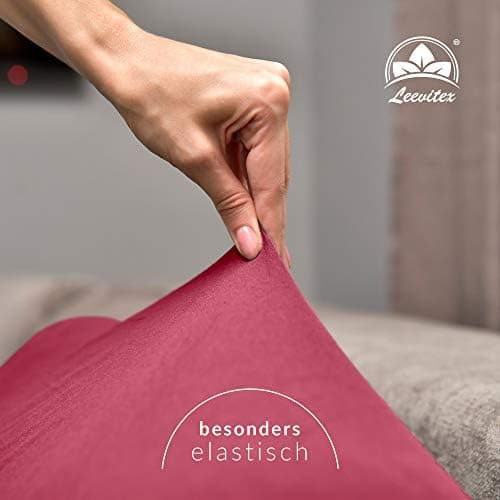 leevitex® Spannbettlaken 180x200–200x200 cm | 100% Jersey-Baumwolle | für Matratzen bis 25 cm