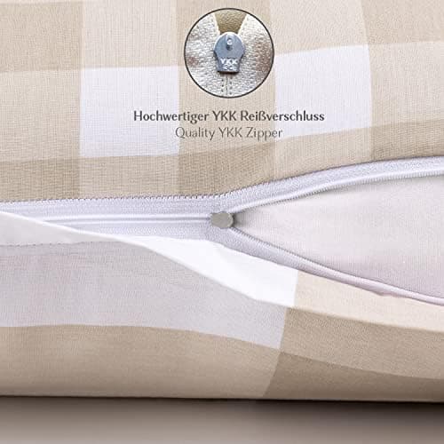 2er-Set Kissenbezüge 40 x 80 cm – Renforcé, 100% Baumwolle, superweich mit Reißverschluss, Babyrosa