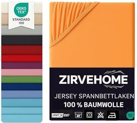 Spannbettlaken 120x200 cm – Jersey 100% Baumwolle – für Matratzen bis 25 cm Höhe