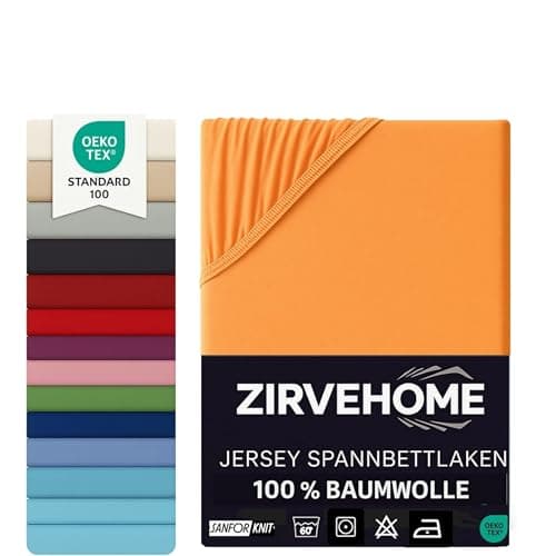 Spannbettlaken 120x200 cm – Jersey 100% Baumwolle – für Matratzen bis 25 cm Höhe