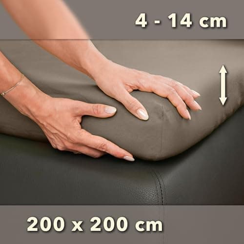STUDIO Basic Spannbettlaken 200×220 cm – Jersey aus 100% gekämmter Baumwolle, elastisch & bügelfrei, passend für Matratz