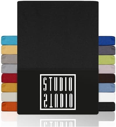 STUDIO Basic Spannbettlaken 200×220 cm – Jersey aus 100% gekämmter Baumwolle, elastisch & bügelfrei, passend für Matratz