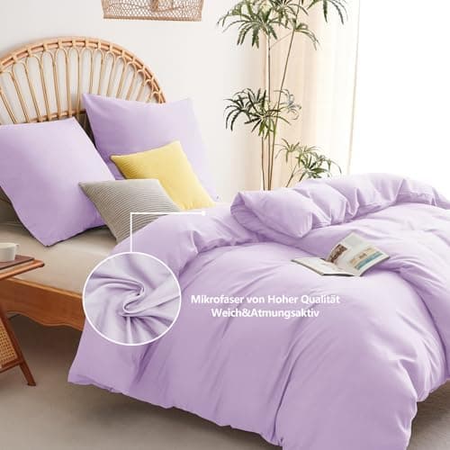 WAVVE Bettwäsche 135x200 – 4‑teiliges Mikrofaser‑Set Anthrazit (inkl. 2×80×80 cm Kissenbezüge) mit Reißverschluss, OEKO‑