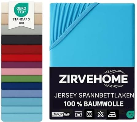 Spannbettlaken 120x200 cm – Jersey 100% Baumwolle – für Matratzen bis 25 cm Höhe
